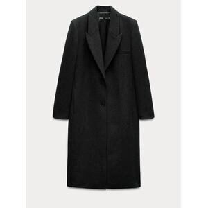 ZARA ZW Collection Oversized Wool Blend Tailored Coat Charcoal XL Minimalist